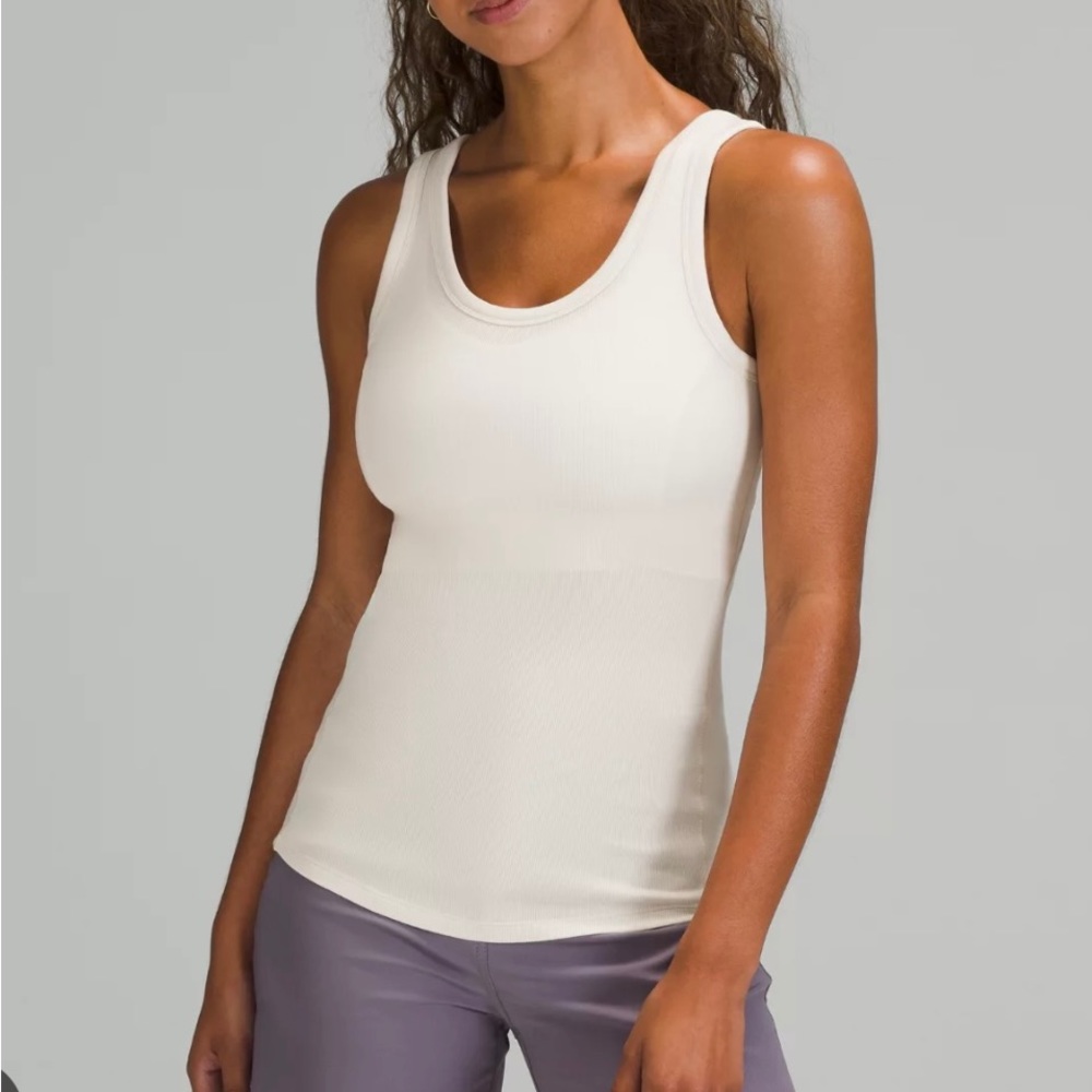 Lululemon Hold Tight Scoop Neck Tank Top size 2 white opal